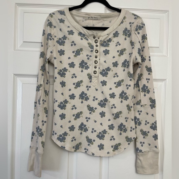 Free people We The Free Everest Thermal Henley In light Combo | size Large - Picture 1 of 8